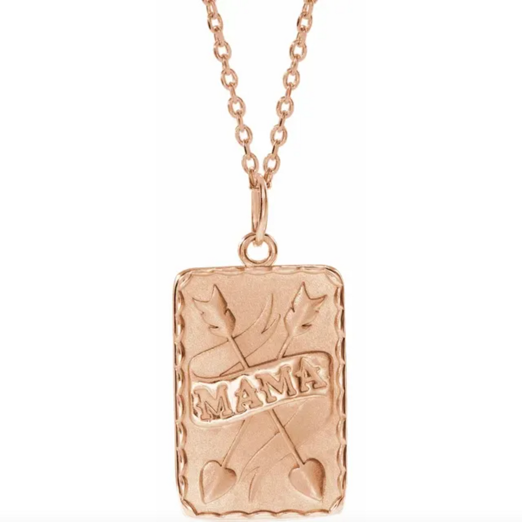 Tattoo Mama Engraved Medal Necklace