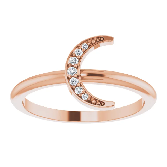 Luna Crescent Moon Pave Band Ring