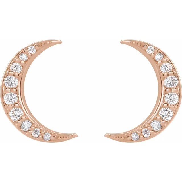 Luna Crescent Moon Pave Studs