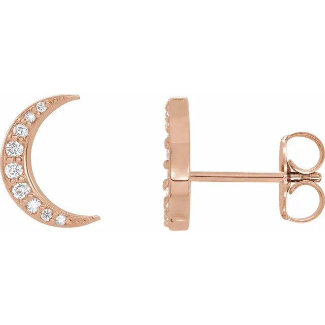 Luna Crescent Moon Pave Studs