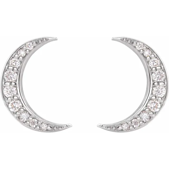 Luna Crescent Moon Pave Studs