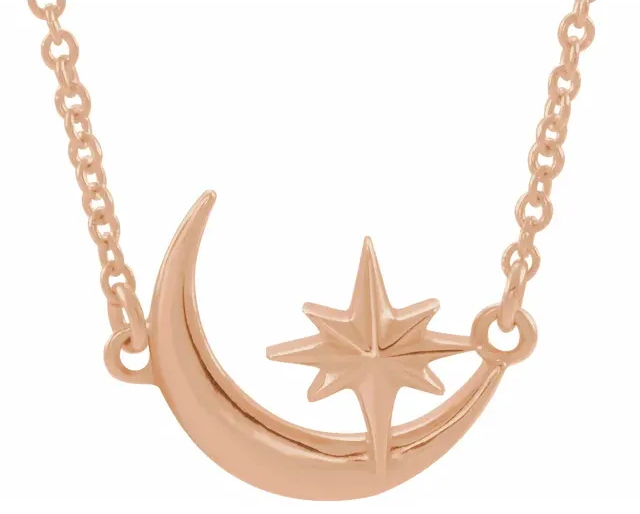 Celeste Moon and Star Necklace