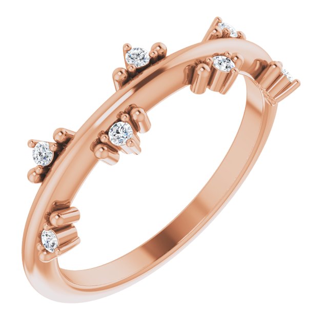 Scattered Stars Offset Diamond Stacking Ring