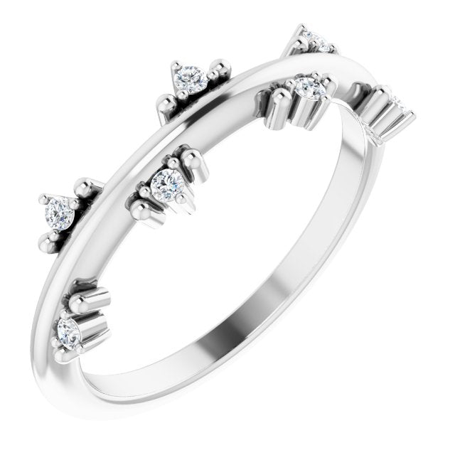 Scattered Stars Offset Diamond Stacking Ring