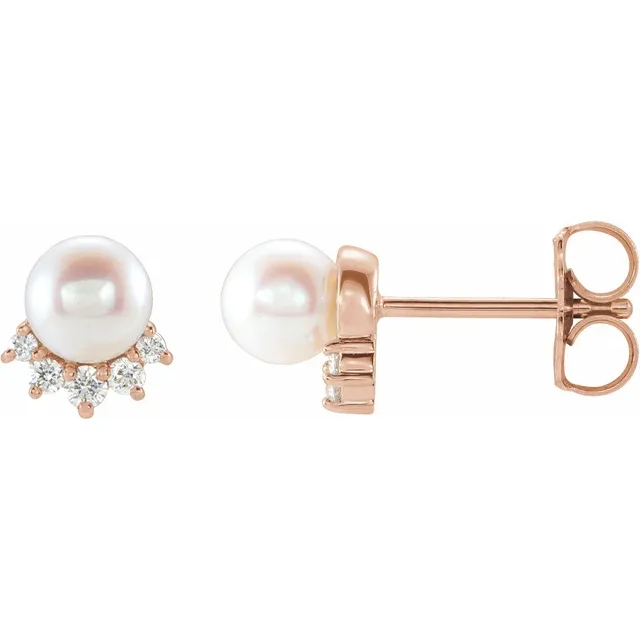 Sunshine Pearl and Diamond Studs