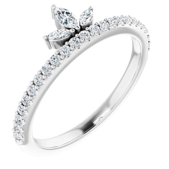 Tiara Triple Marquise Stacking Ring